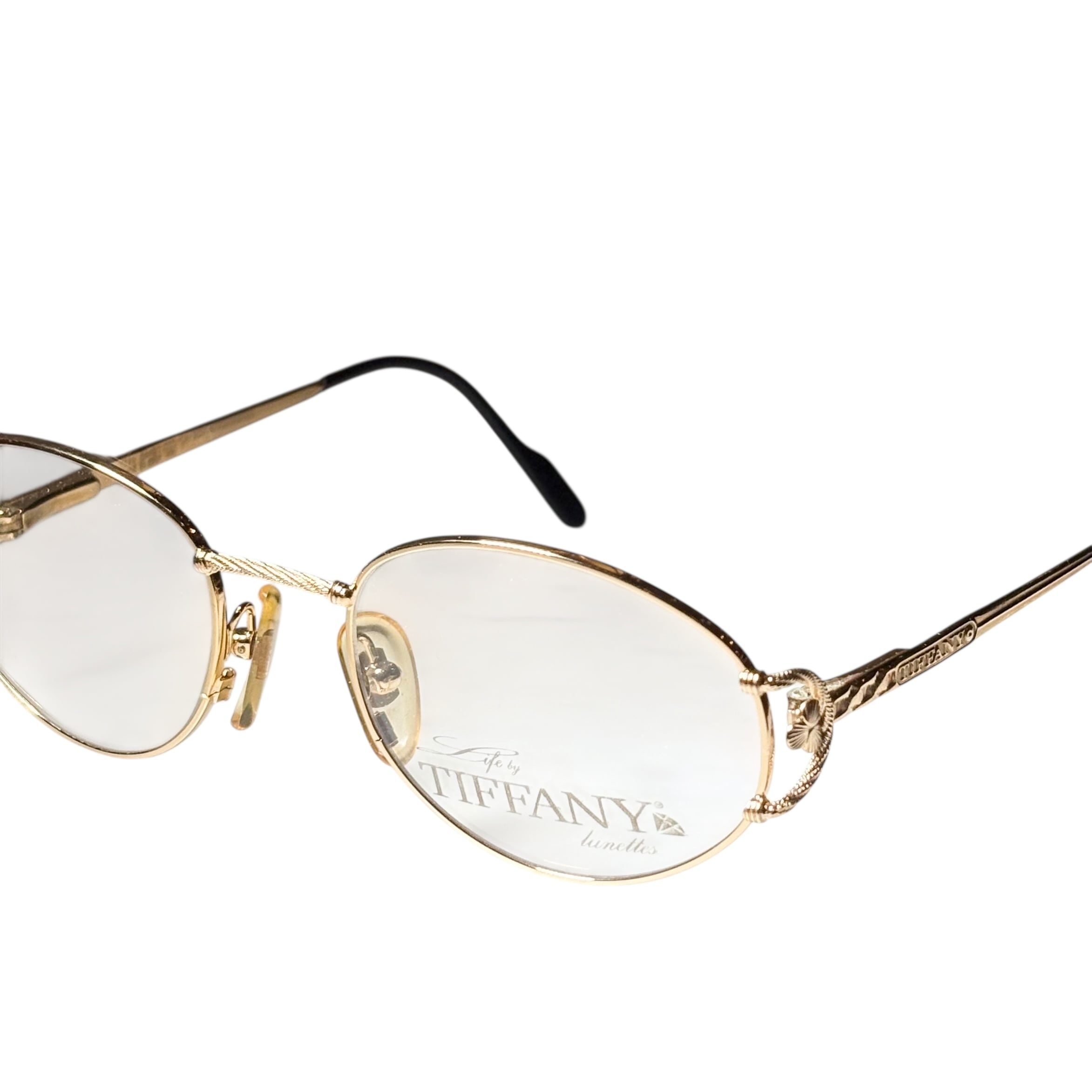 nos) vintage TIFFANY LUNETTES 23k gold plated glasses “T379