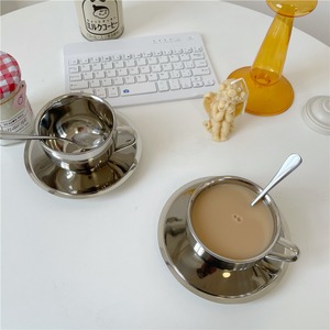 コーヒーカップ カップ ソーサー ステンレス カップ ティーカップ スプーン セット