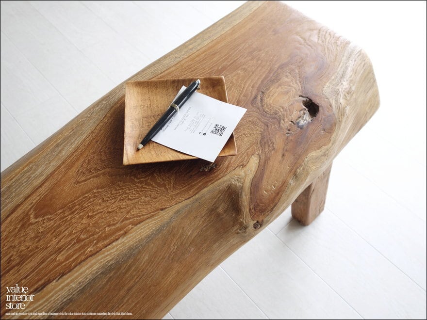 プリミティブオールドチークベンチ K1 椅子 スツール 古材家具 一枚板