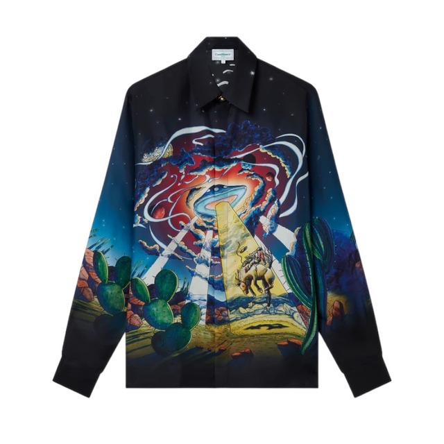 【CASABLANCA】LONG SLEEVE SILK SHIRT(MULTI)