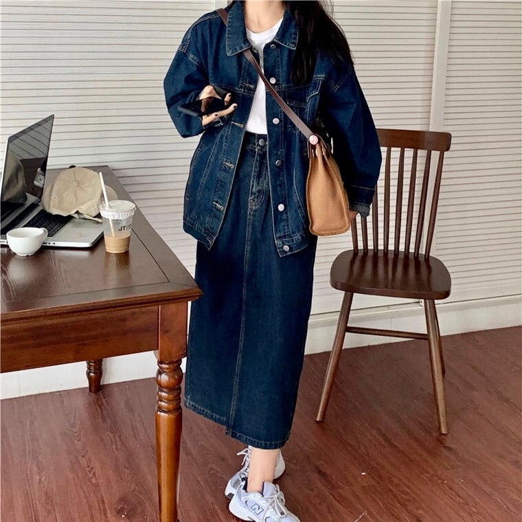 送料無料 セットアップ デニムジャケット デニムスカート K2115 Kacch カッチ