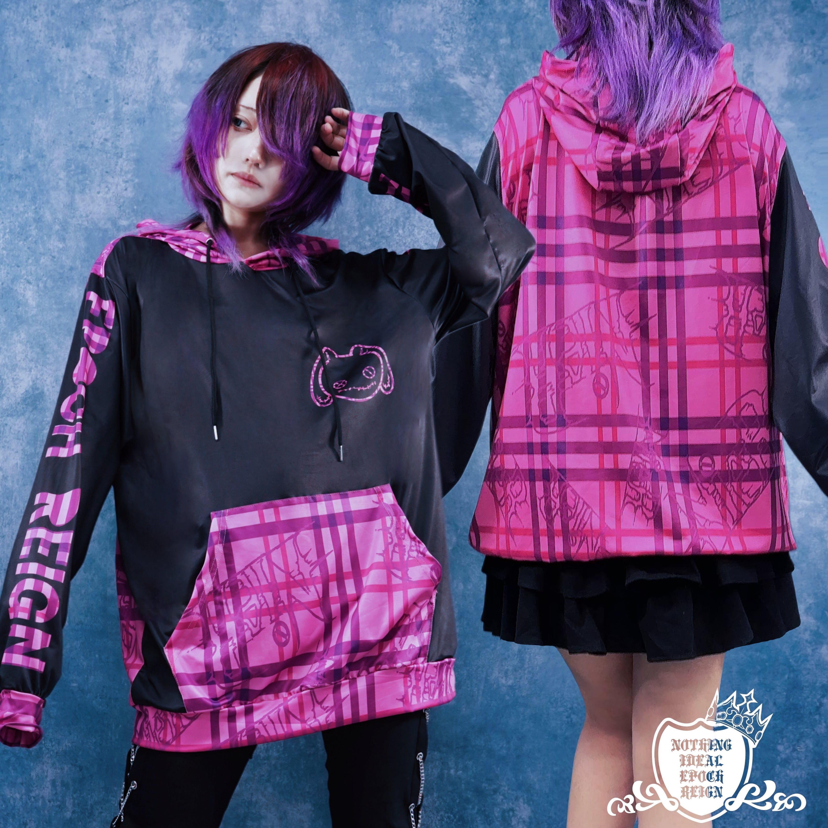 PATCHWORK PINK CHECK HOODIE. | NIER CLOTHING