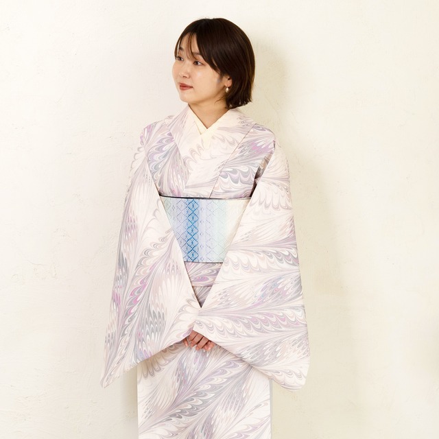 「雛鳥の温もり」ピーコック崩し柄〜セオアルファ　浴衣・夏着物・単衣