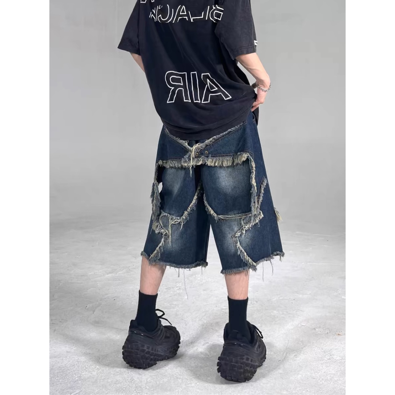 VIBE ストリート スターデニムショーツ パンツ P115