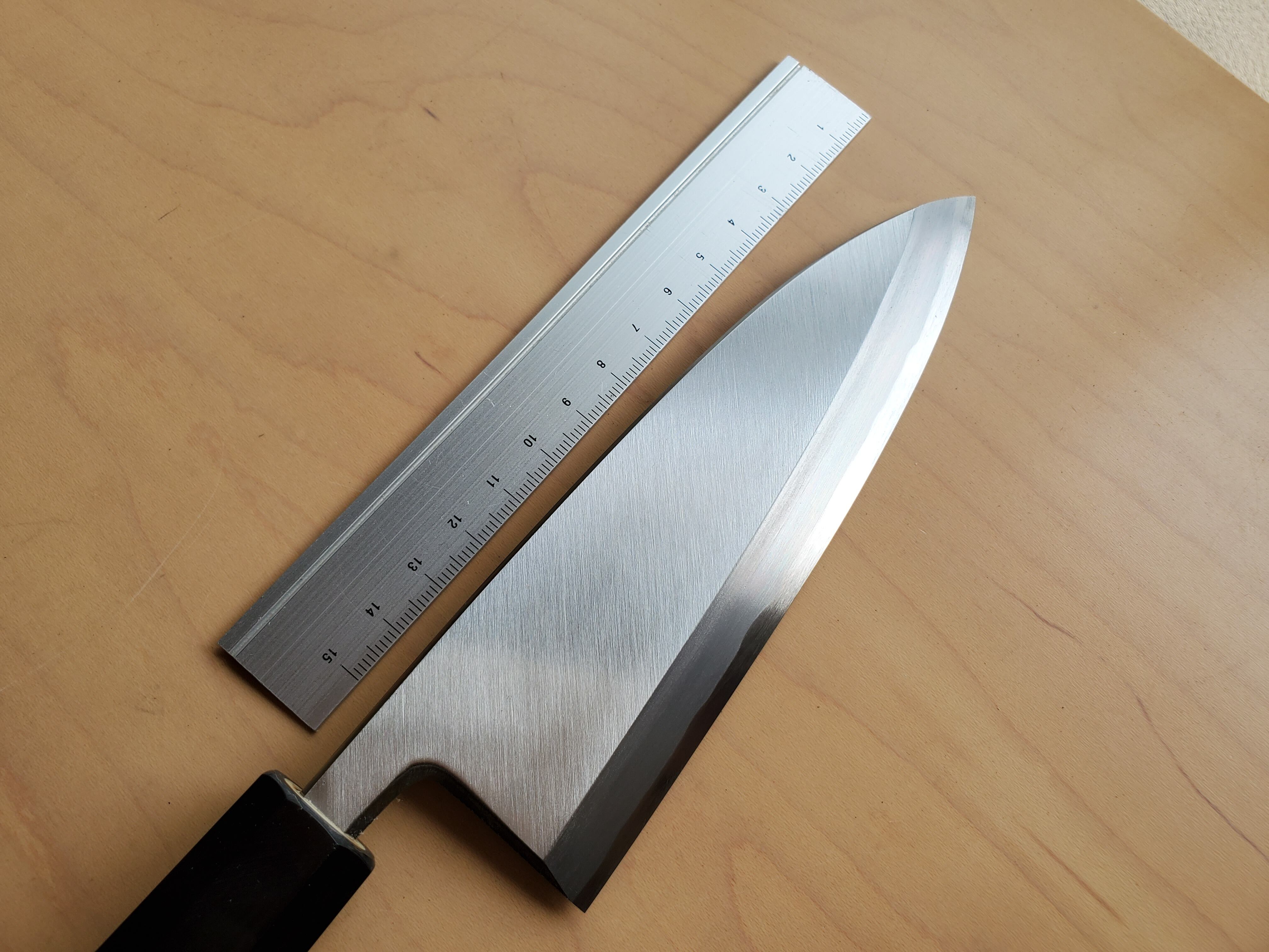 鍛冶 白木健一】相出刃包丁 5寸（刃渡り150㎜）白鋼 本霞研仕上 水牛角
