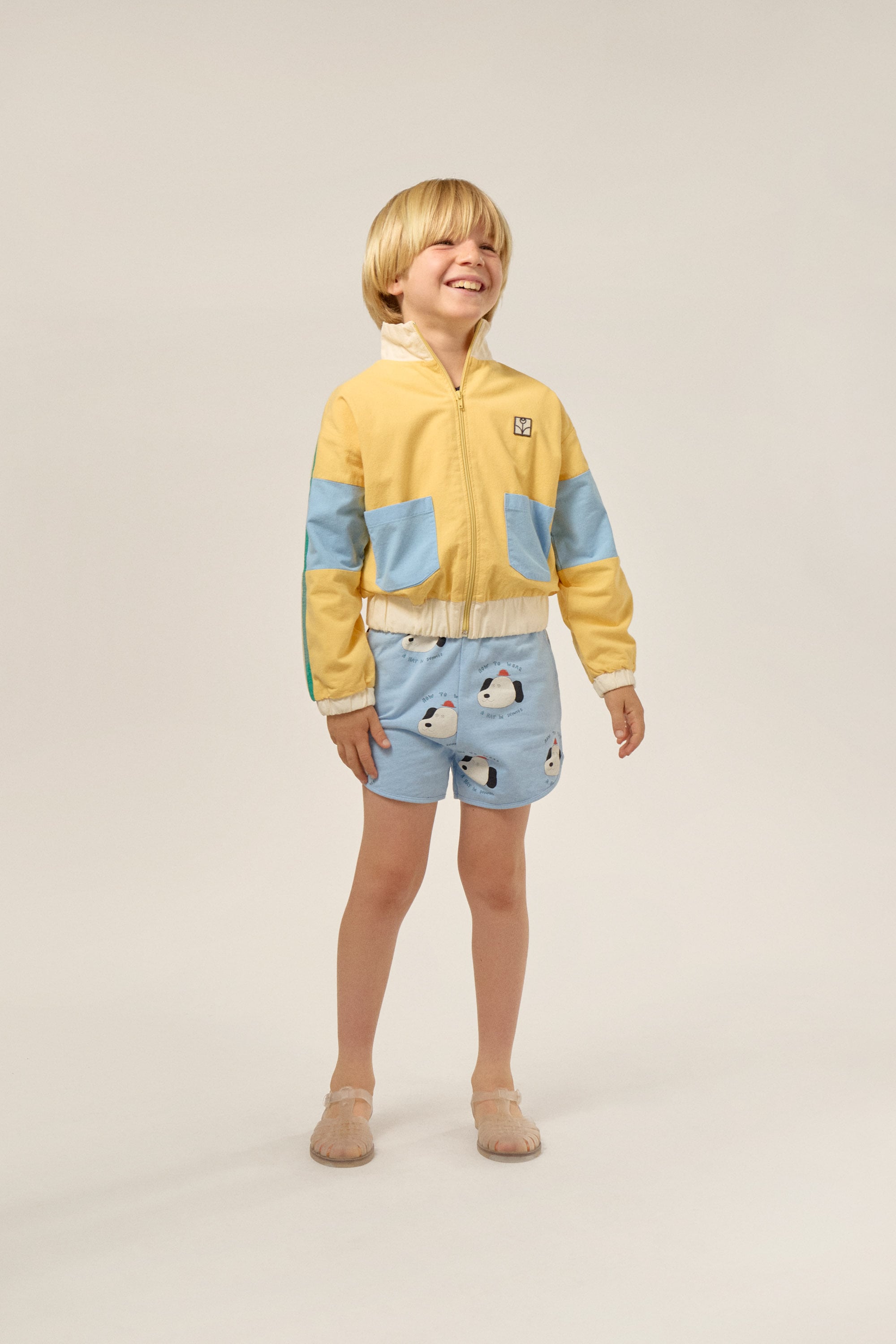 the campamento / Yellow Color Block Kids Jacket | HAKONIWA