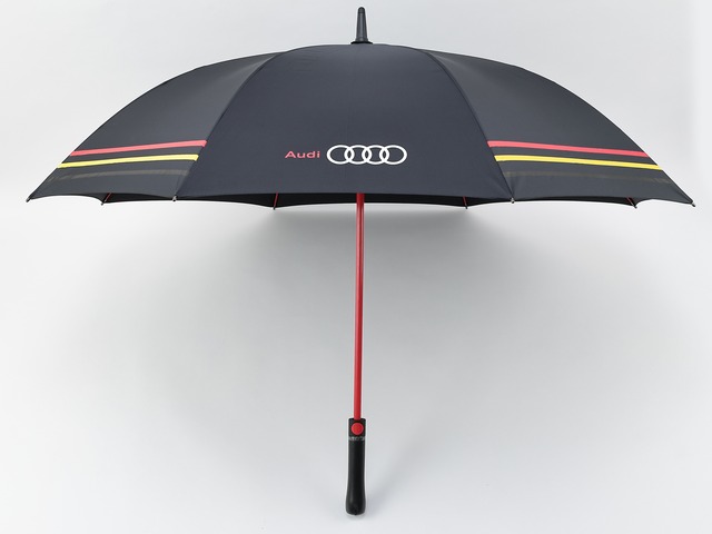 【AUDI MotorSports】 UMBRELLA 黒【ジャンプ傘】フルサイズ 傘