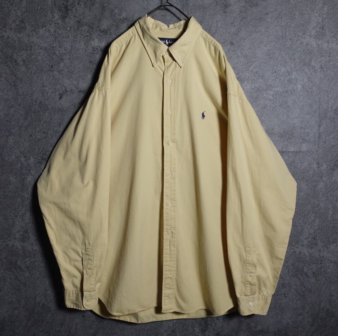 “Ralph Lauren” yellow embroidery logo BD shirt