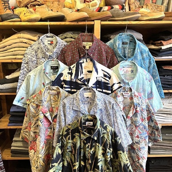 USA古着 80s USA製 総柄 オープンカラーシャツ M～L オールド 33554eccc2f50eb8ee3793680d3995