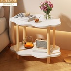テーブル　ローテーブル　センターテーブル　リビングテーブル　コーヒーテーブル　木製　棚棚付き　モダン　木　おしゃれ　ホワイト