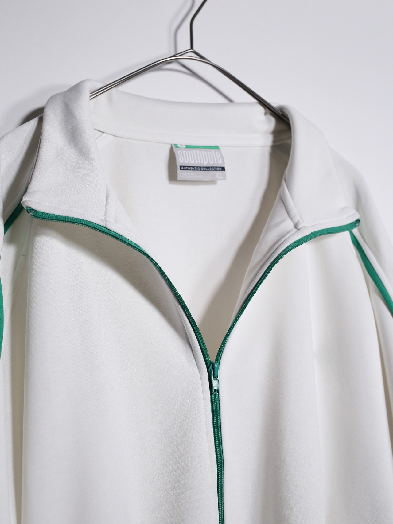 "South Pole" white×green good coloring over silhouette track jacket - 13