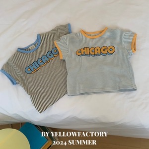 【 yellow factory】CHICAGO Tシャツ 80〜120cm ブルー 240707