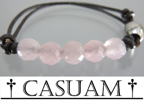 自分を好きいなれないとき ◆ ◆愛と美の石・ローズクォーツ◆ レザーブレス ブレスレット gxcz0493-ps