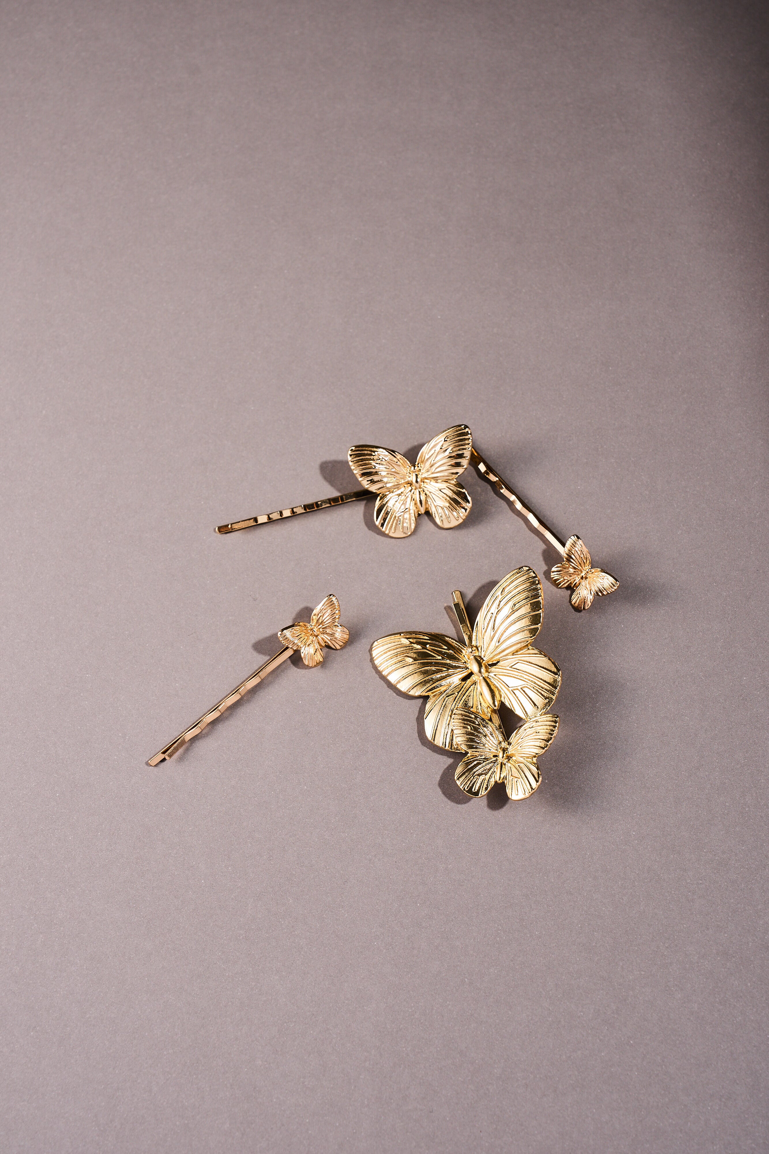 H-162 Butterfly ヘアピン 4点セット Silver/Gold | ティアラ