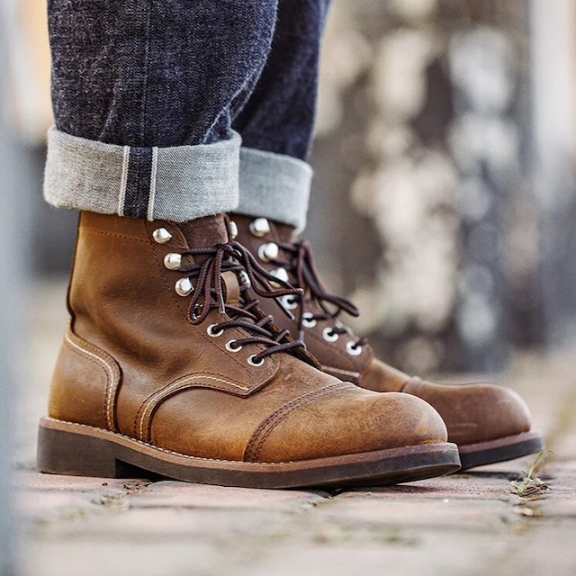 Cow Leather Retro Ankle Boots / 牛革 カウレザー レトロ アンクル ブーツ