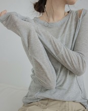 See-through design long sleeve Top　T20062