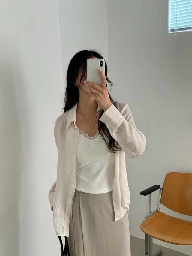Crinkle Sheer Long Shirt