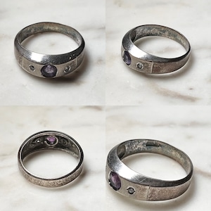 vintage silver rhinestone ring