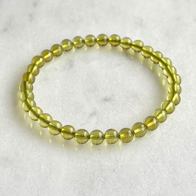 【超美石】琥珀（グリーンアンバー）　ブレスレット　1245