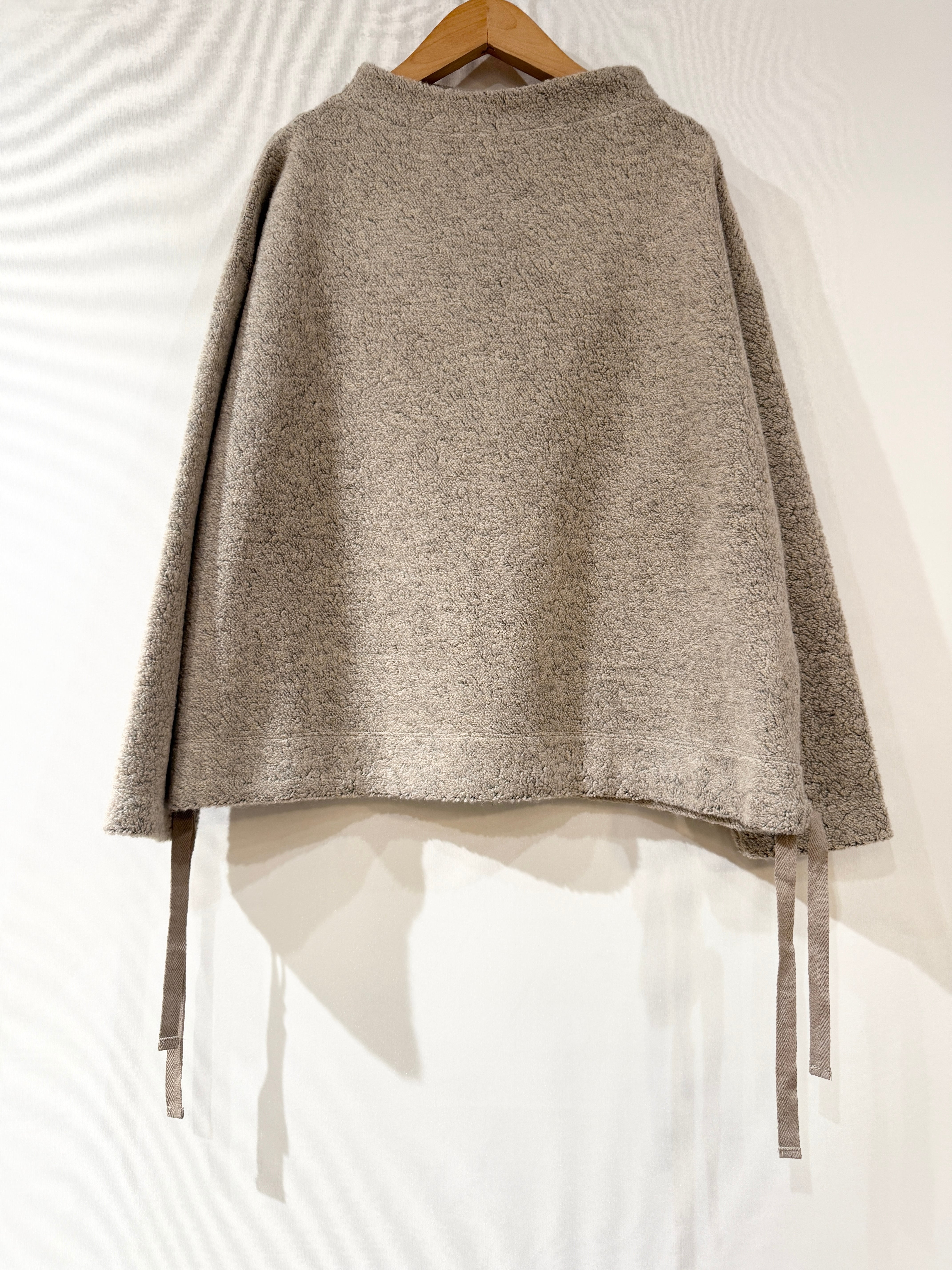 送料無料:Bliss Bunch ブリスバンチ/毛混パイルボトルネックプルオーバー 杢ベージュ