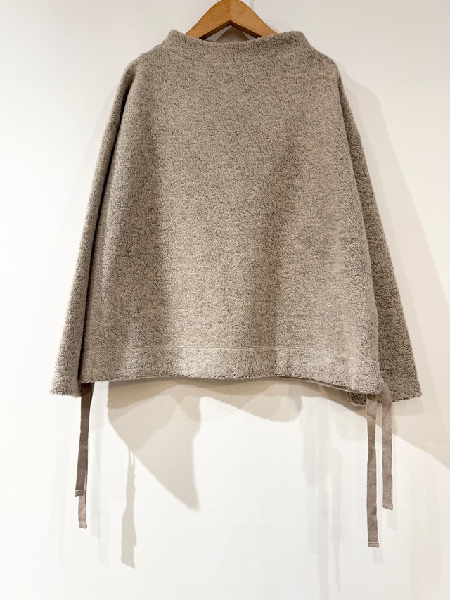 送料無料:Bliss Bunch ブリスバンチ/毛混パイルボトルネックプルオーバー 杢ベージュ