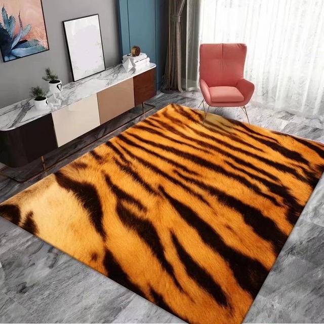 カーペット ラグジュアリー アニマル柄 カシミヤ調 おしゃれ かわいい インテリア 200cm x 140cm 230cm x 160cm 豹柄 虎柄 パンサー ピューマ アニマル 滑り止め 絨毯 長方形 ラグ ホテルライク