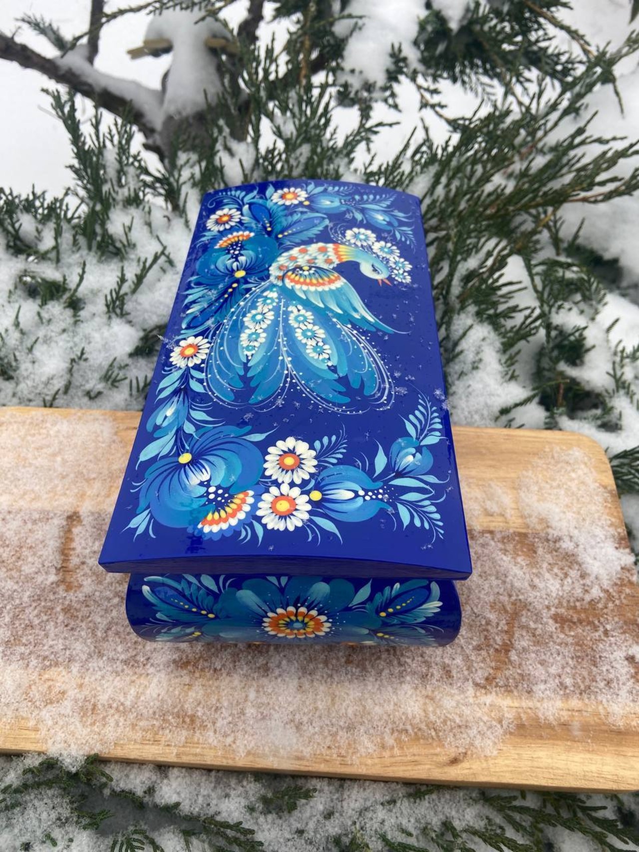 ペトリキウカ塗り　ジュエリーボックス 21cm（ティモシェンコ作）ウクライナ製 - 4