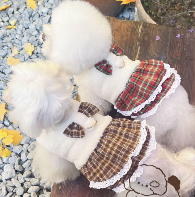 〖予約〗3102490 チェックボアリボンワンピース