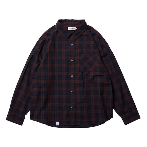 【Evisen Skateboards ゑ】SEERSUCKER PLAID L/S SHIRT(Red)〈国内送料無料〉