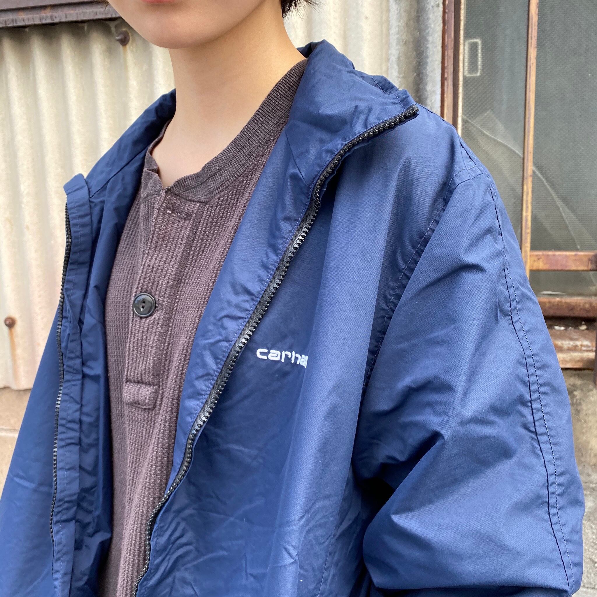 Carhartt カーハート ナイロンジャケット ウィンドブレーカー ネイビー 紺色 メンズL 古着【ナイロンジャケット】 | cave  古着屋【公式】古着通販サイト