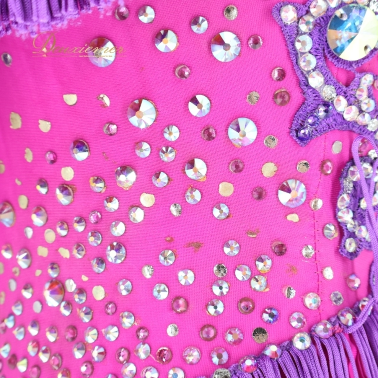 社交ダンス 衣装 ラテン ドレス ワンピース フリンジ 紫 ピンク デモ 競技 ダンス パーティ 発表会 Elegance ピンク系 パープル系 鮮やか おしゃれ ラテンダンス 衣装 レディース 競技会 発表用 ショー デモ用 ダンス衣装