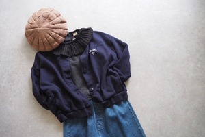 【nunubiel 】ラッフルカラーカットソー  80〜120cm【230918nu】