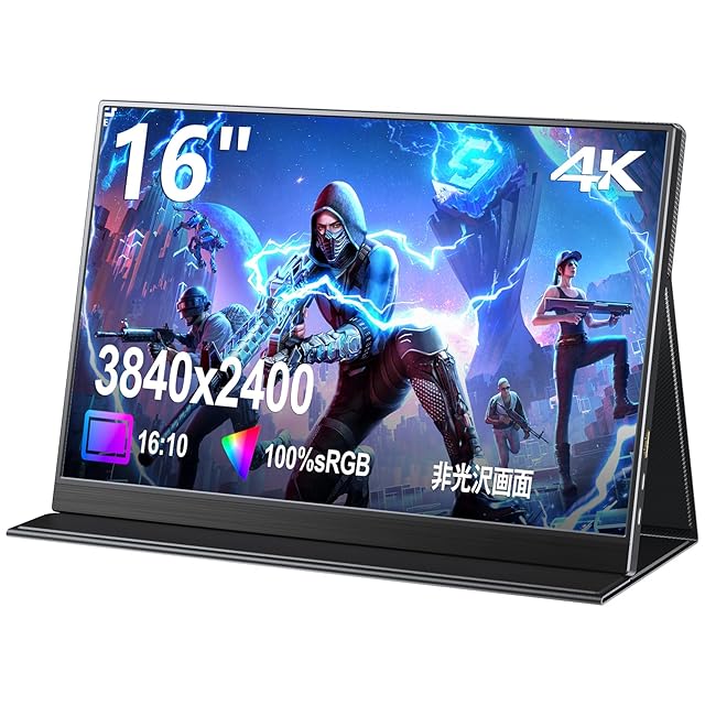 KOOLYFUL モバイルモニター 4k 16インチ モバイルディスプレイ