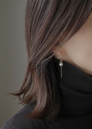 【片側販売】フレンチフックピアス金具-チャーム専用／K14GF