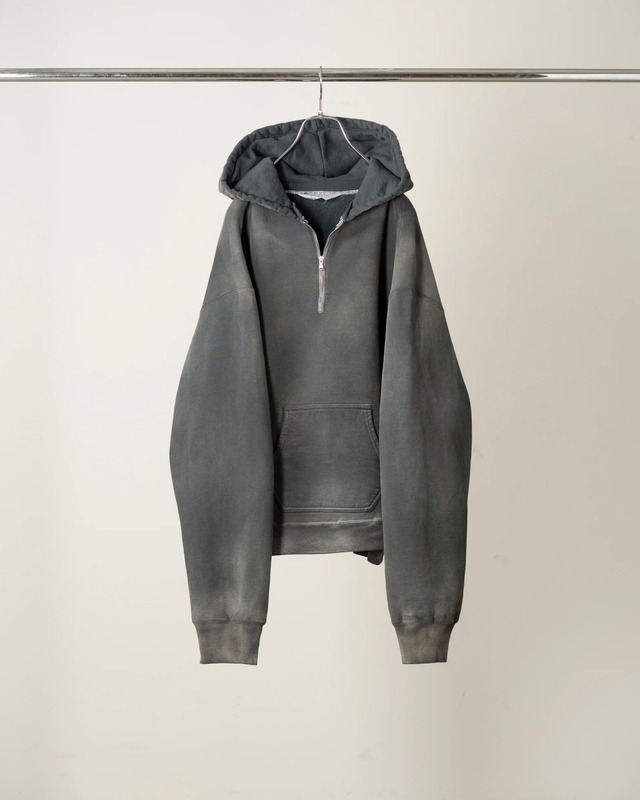 ANCELLM / FLEECE-LINED SWEAT HOODIE (BLACK)
