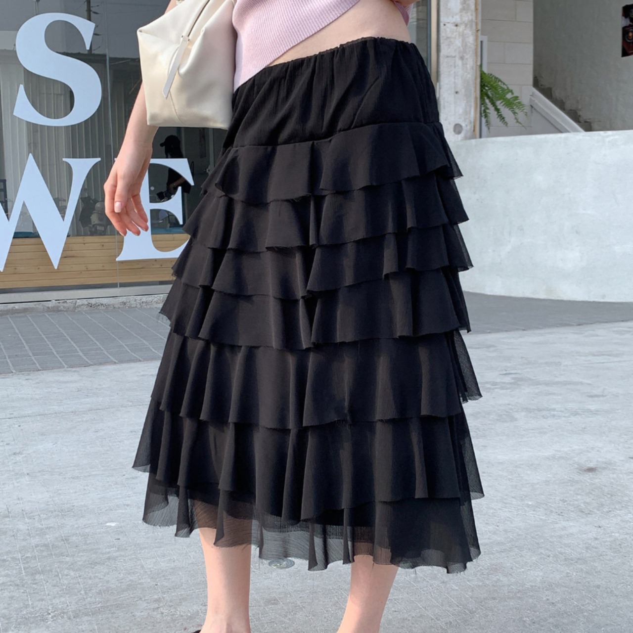 Ruffle Tiered Tulle Skirt F0642