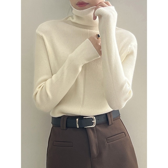 turtleneck center line rib knit N30320