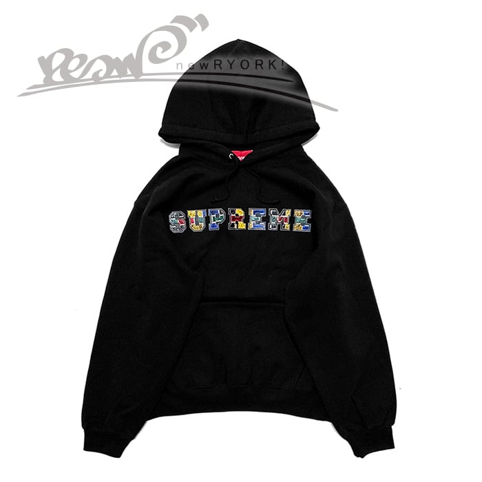 Supreme シュプリーム Satin Applique Hooded Sweatshirt FW23SW88 M L