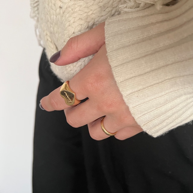 S925 silver/gold love me ring (R40-2)