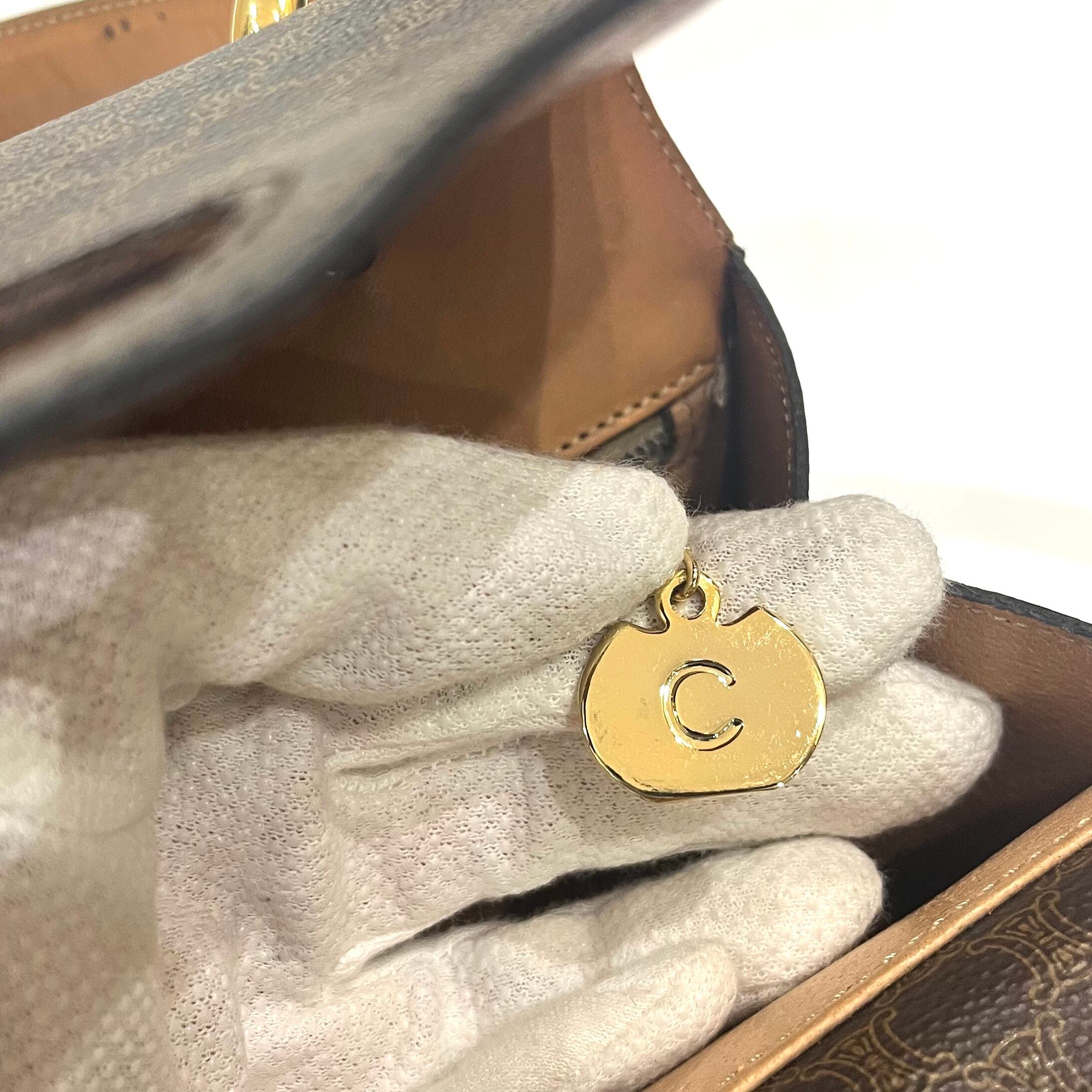 CELINE】2196 ヴィンテージセリーヌ マカダム柄 二重フラップ