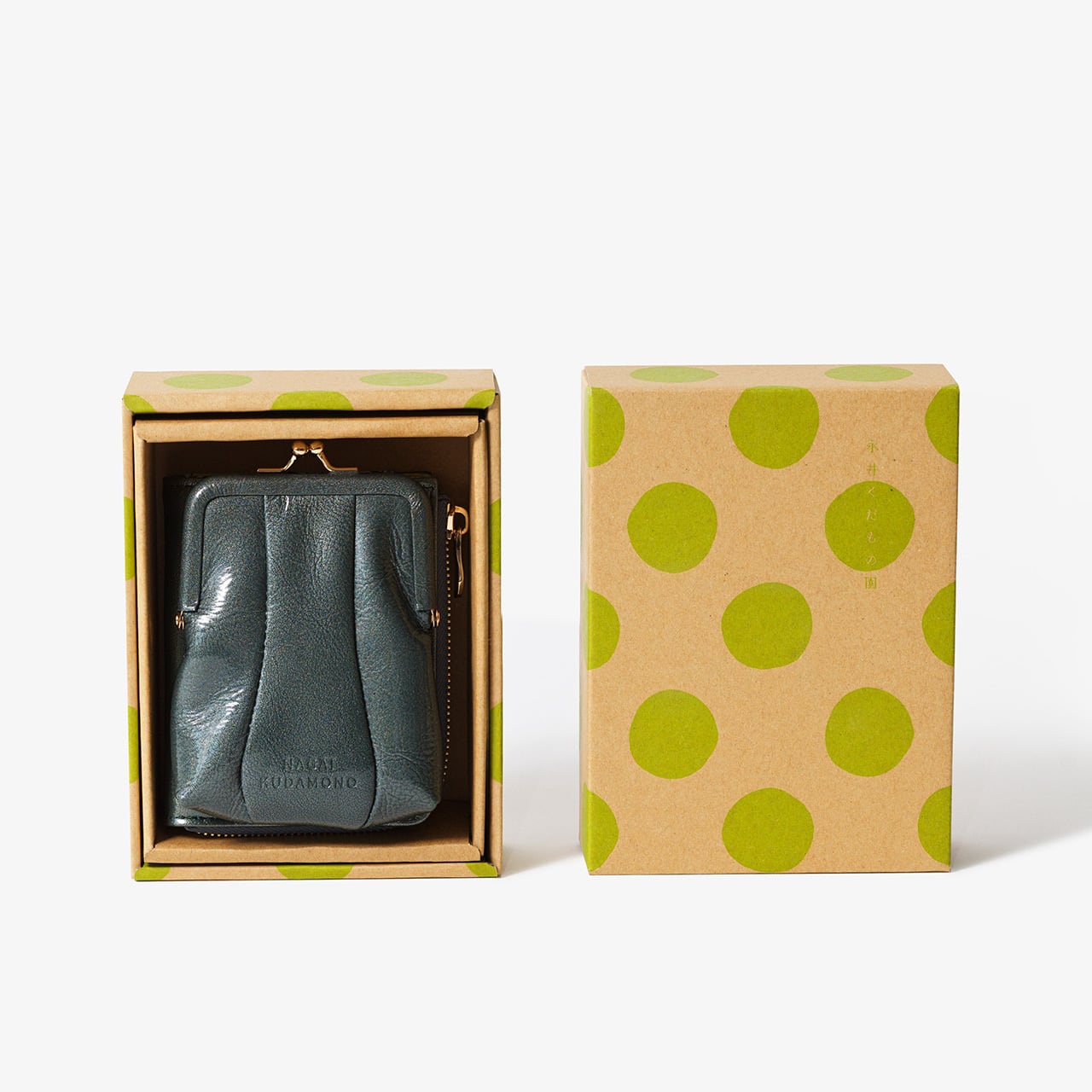 がま口ポーチのお財布 【アボカド】 | 果実のような革小物 永井くだもの園