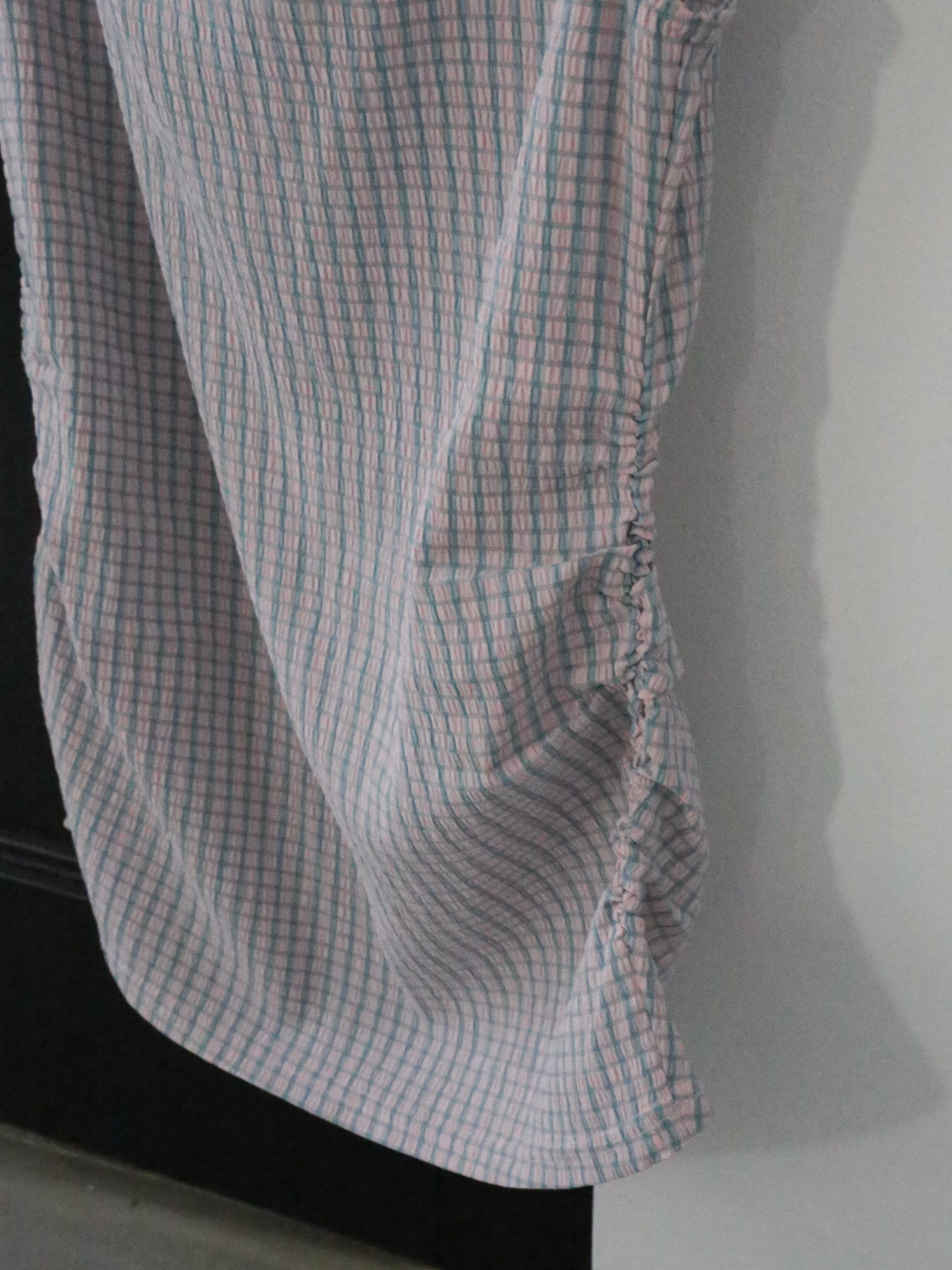 boat neck check tops | Katrin TOKYO