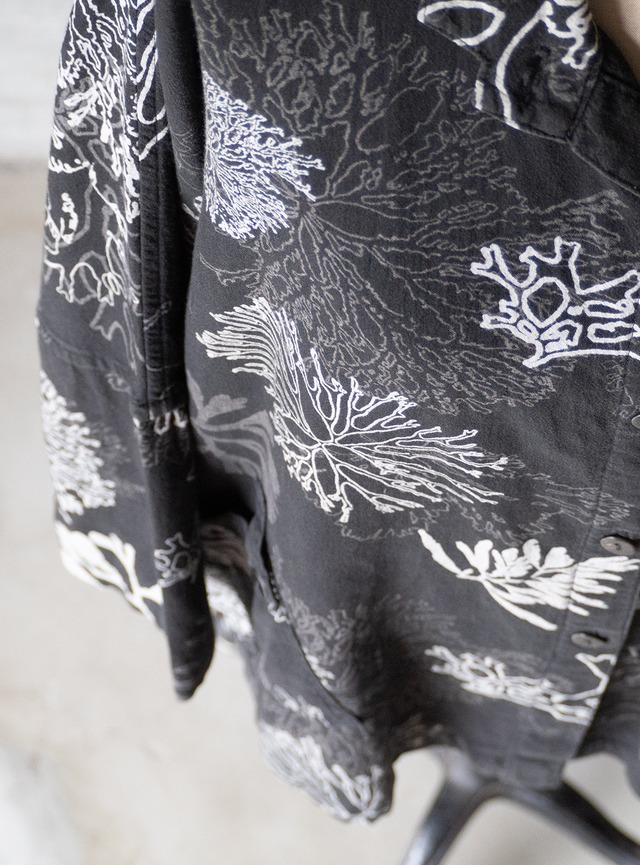 "富み子" 1990s Marine botanical print shirt