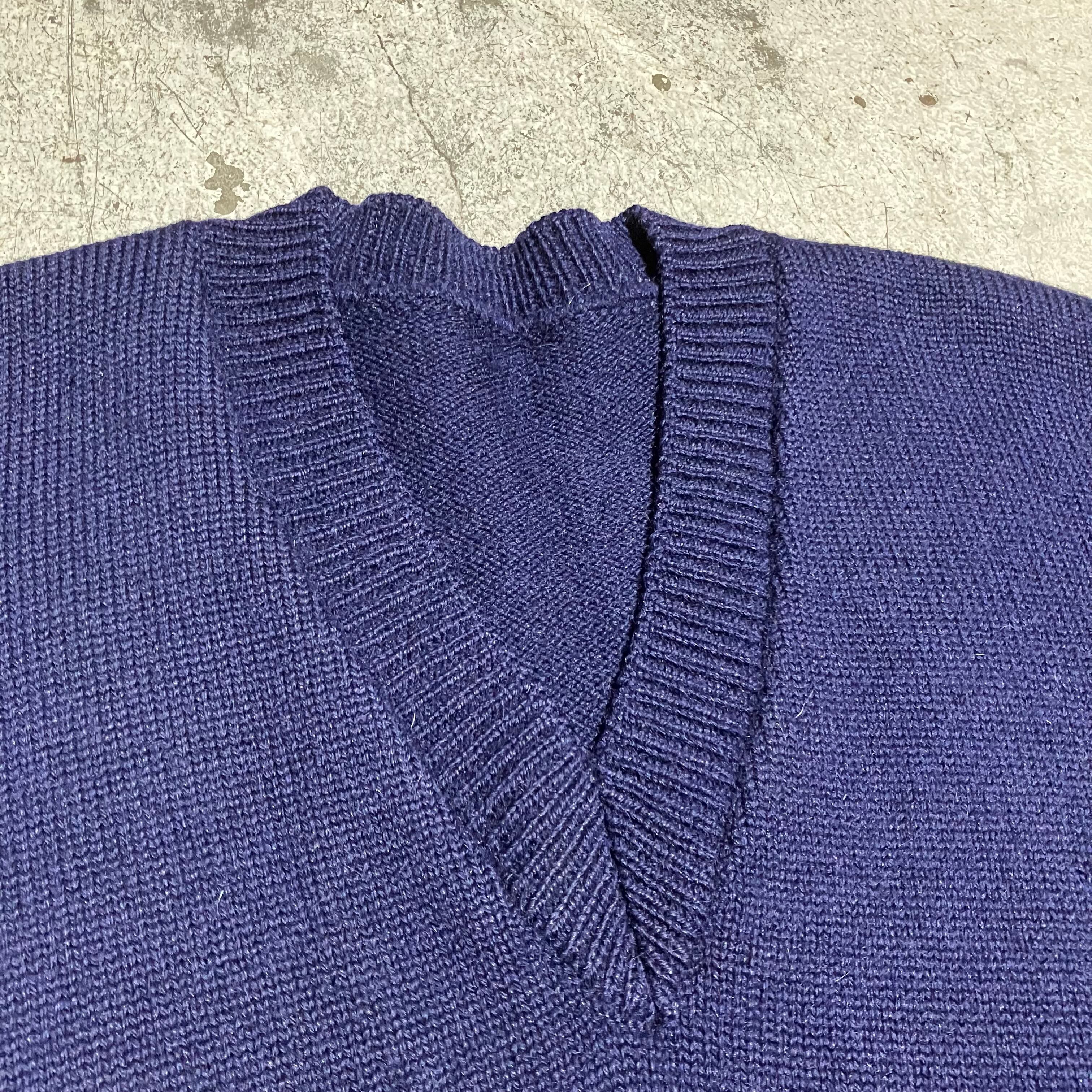 70s〜 GUERNSEY WOOLLENS / イギリス製 Vネック ガンジーセーター