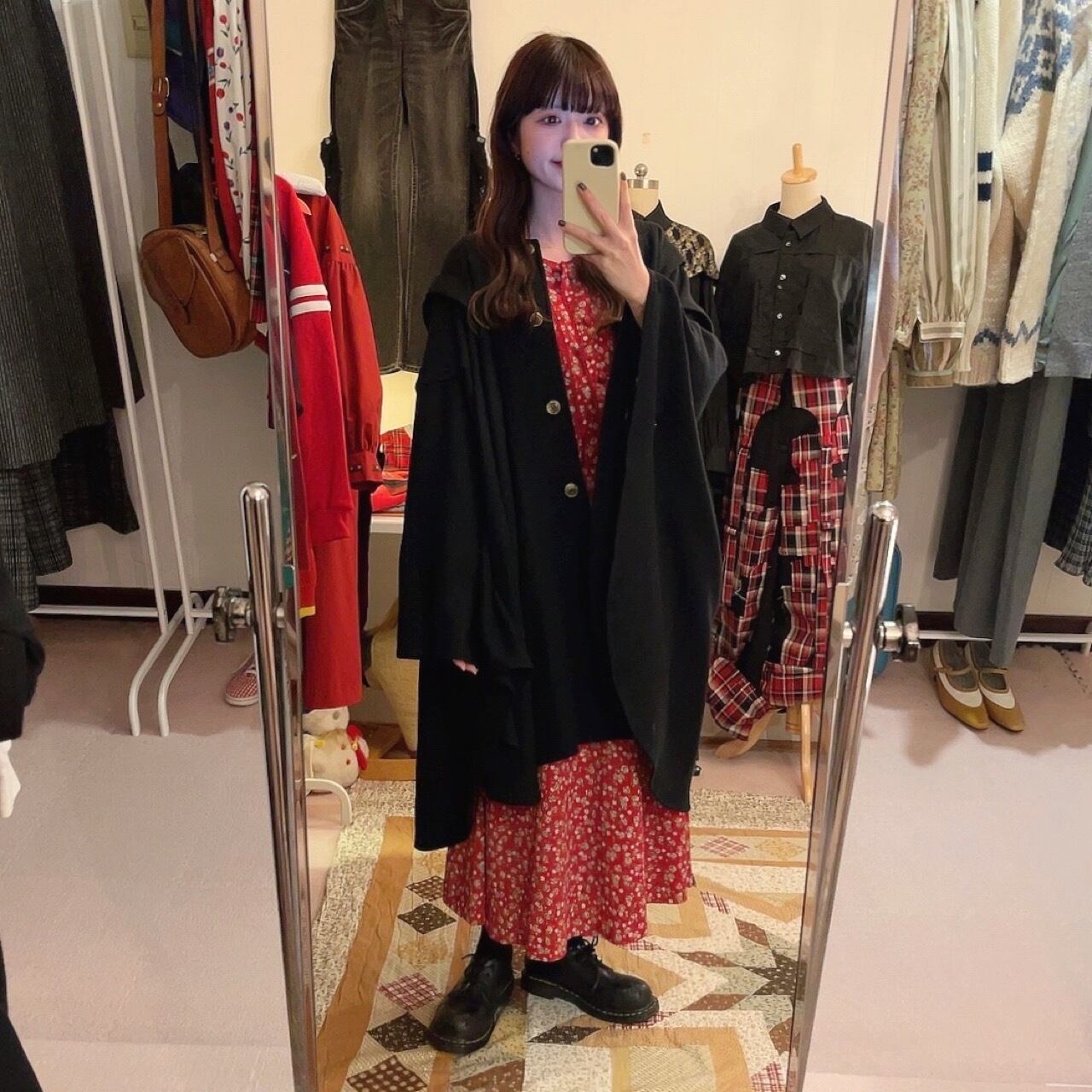 black circle poncho coat
