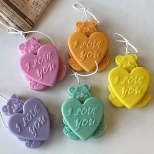 heart bear candle 6colors / ハート ベアー キャンドル テディーベア オブジェ ハンドメイド アロマキャンドル 韓国 雑貨