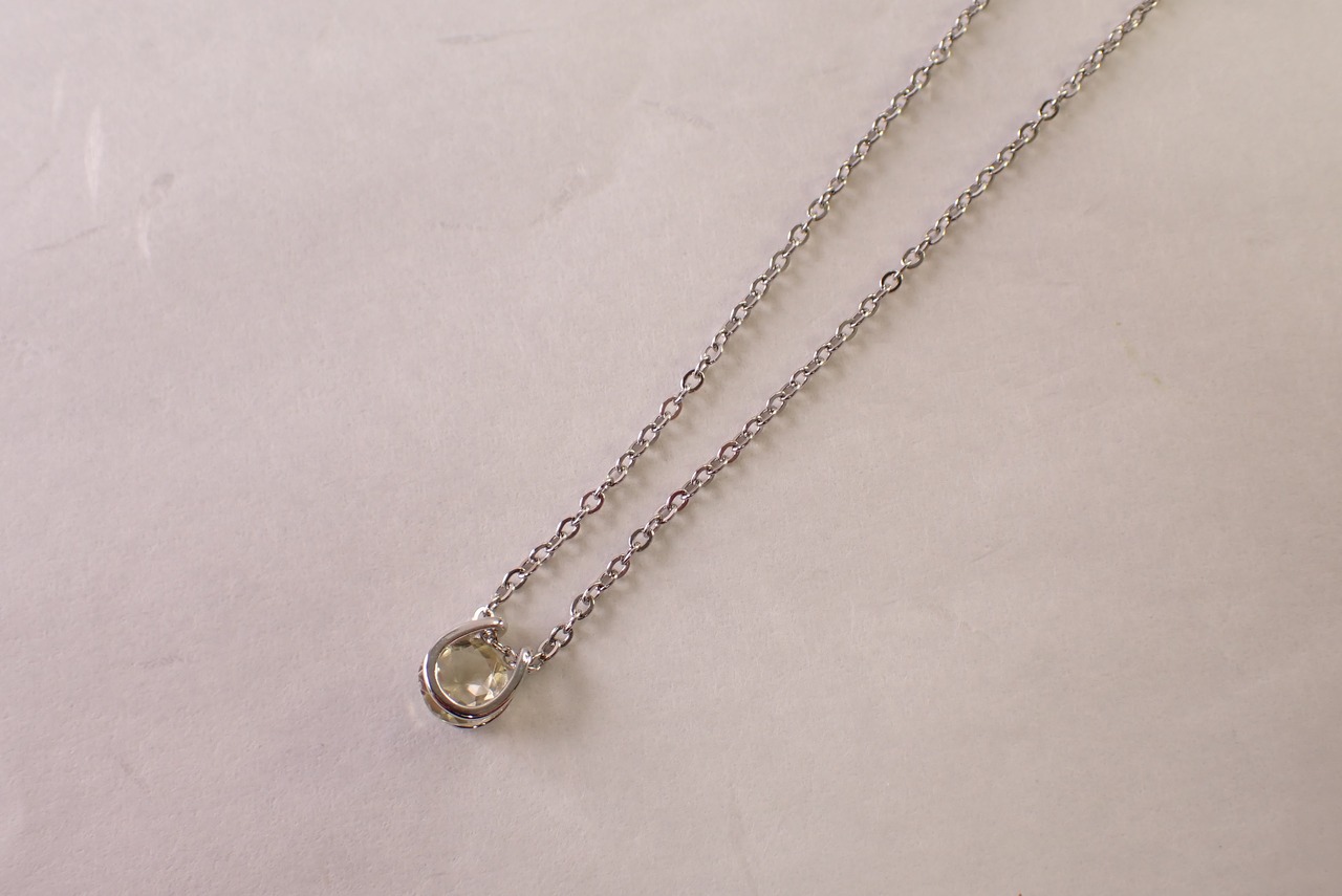 レモンクォーツネックレス　1.52ct [D12‐192]