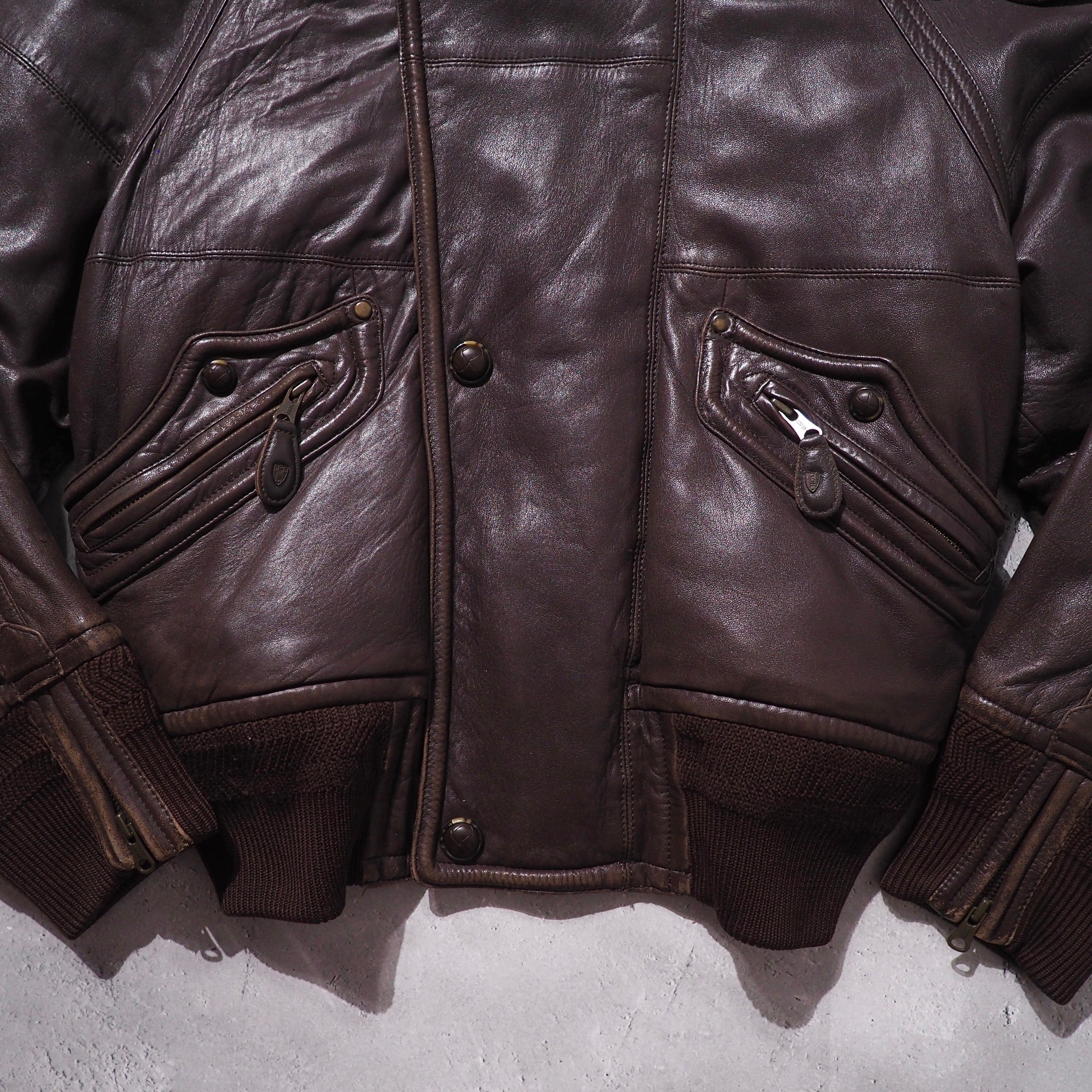 1980s " Monsieur NICOLE " Special N2-A sampling vintage Sheep leather jacket ムッシュニコル N2-A サンプリング レザージャケット