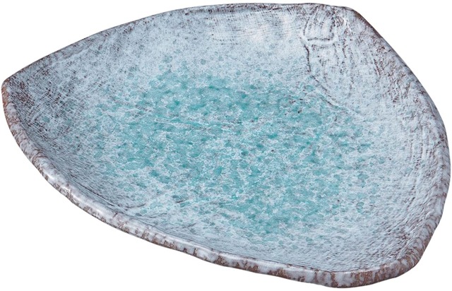 三角皿　(中)　青りーぶ　