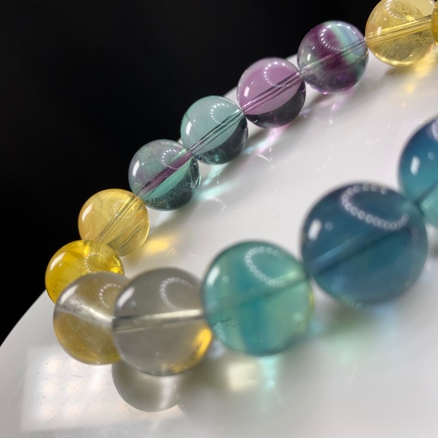 b192大玉グラデーションフローライトブレスレット